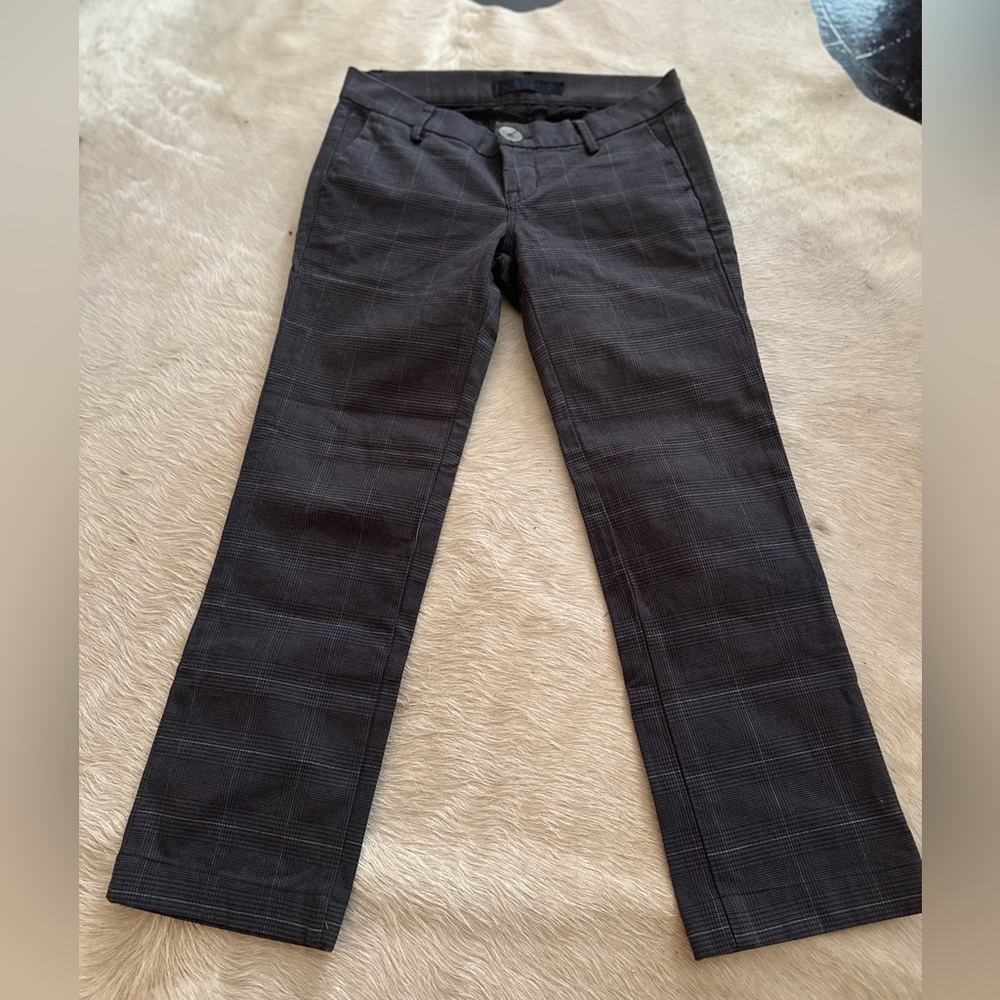 J Brand ‘Bea’ Grey/Black Plaid Tailored Trousers Straight Leg Pants | Size 26